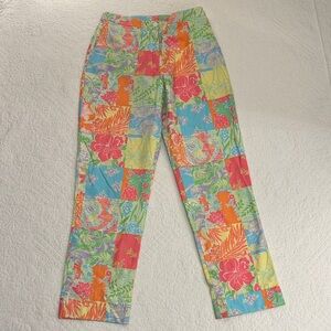 Vintage Lilly Pulitzer women’s size 6 Colorful Patchwork Floral Pants